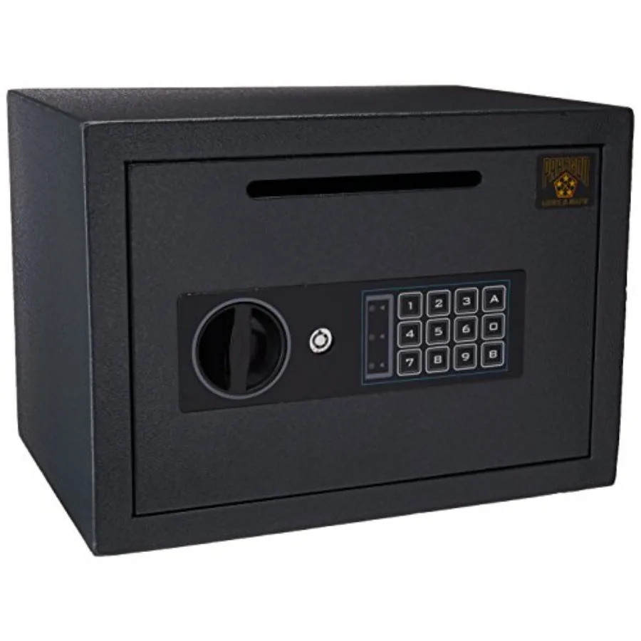 Drop Safe - Digital Compact Steel Money Security Box with Keypad for Home or Business Black, .54 Cubic Feet, Scratch-Resistant
Drop Safe - Digital Compact Steel Money Security Box with Keypad for Home or Business Black, .54 Cubic Feet, Scratch-Resistant
