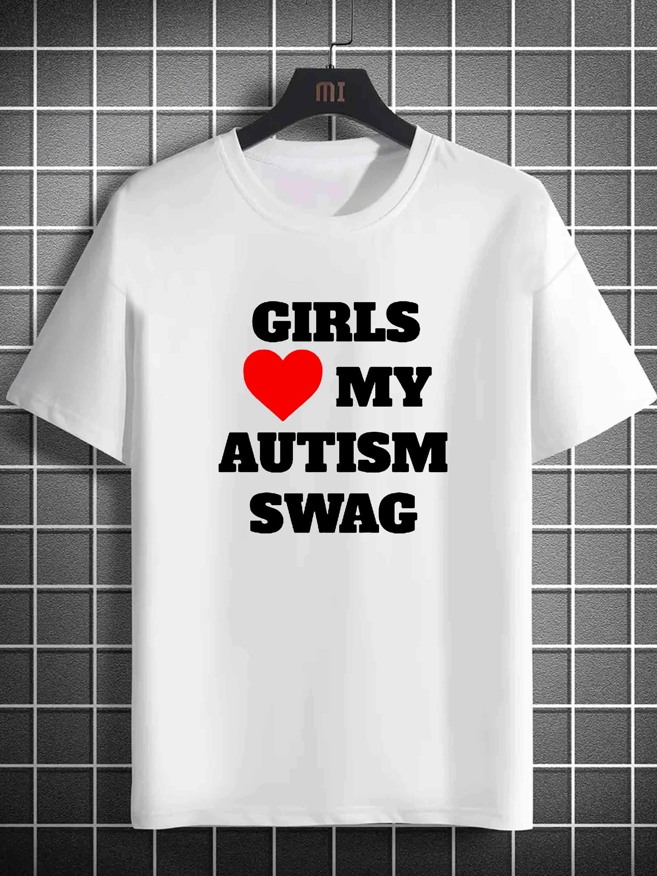 Autism Awareness Crew Neck Short Sleeve T-Shirt for Men - Soft Fabric, Casual Alphabets Pattern, Perfect for Summer Spring Fall
Autism Awareness Crew Neck Short Sleeve T-Shirt for Men - Soft Fabric, Casual Alphabets Pattern, Perfect for Summer Spring Fall