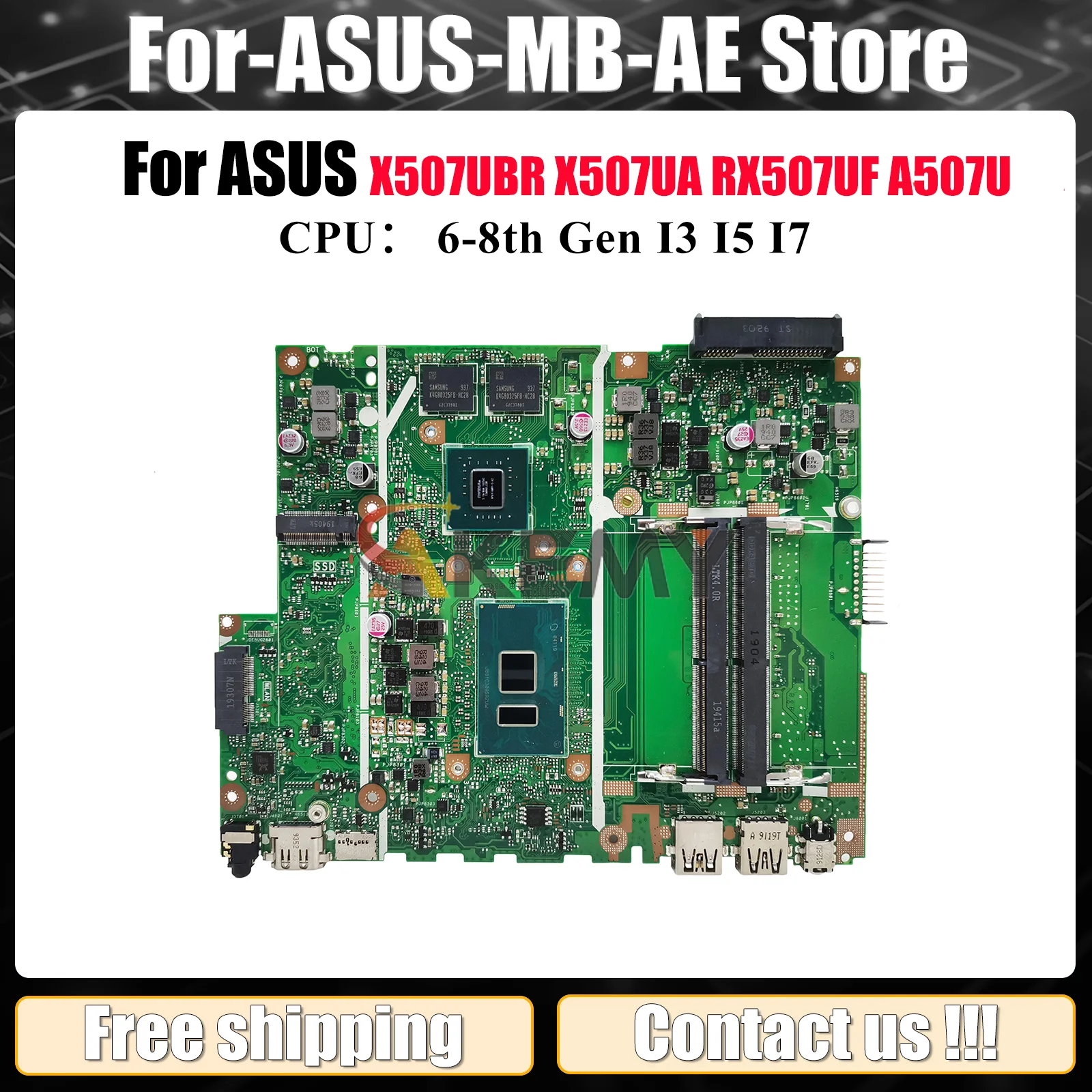 X507UBR Laptop Motherboard For ASUS Y5000U X507UAR R507U A507U F507U X507U X507UB X507UFR X507UA X507UF Mainboard I3 I5 I7 CPU
X507UBR Laptop Motherboard For ASUS Y5000U X507UAR R507U A507U F507U X507U X507UB X507UFR X507UA X507UF Mainboard I3 I5 I7 CPU