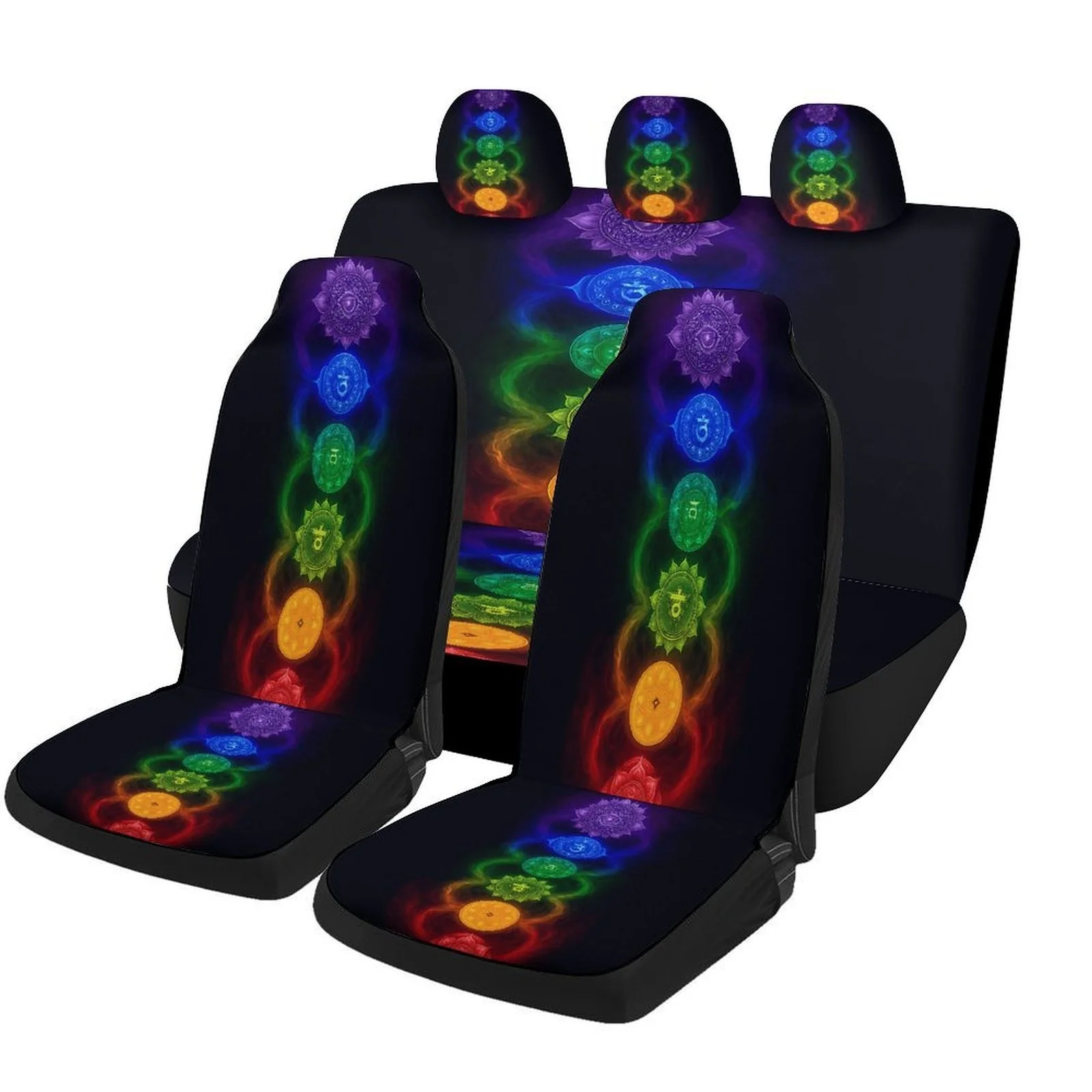 Chakra Colors Designed Car Seat Cover Set For Most Cars, Trendy Novelty High-quality Car Seat Protector Covers Full Set, Univers
Chakra Colors Designed Car Seat Cover Set For Most Cars, Trendy Novelty High-quality Car Seat Protector Covers Full Set, Univers