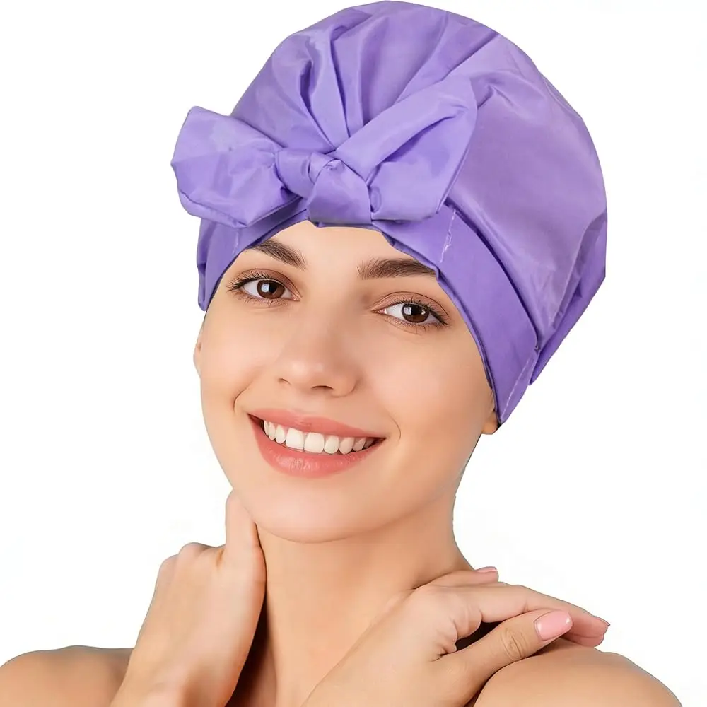 Shower Cap for Women Reusable Waterproof, Large Satin Shower Bonnet, Washable Bath Hat for Long Hair, Braids, Curly Hair, Pur
Shower Cap for Women Reusable Waterproof, Large Satin Shower Bonnet, Washable Bath Hat for Long Hair, Braids, Curly Hair, Pur