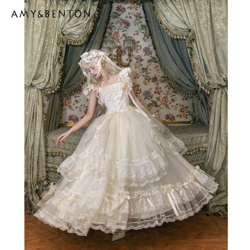 Vintage Lolita Ball Gown Elegant Lace Tiered Ruffle Tulle Princess Dress for Graduation Wedding Birthday Party Adult Ceremony
Vintage Lolita Ball Gown Elegant Lace Tiered Ruffle Tulle Princess Dress for Graduation Wedding Birthday Party Adult Ceremony
