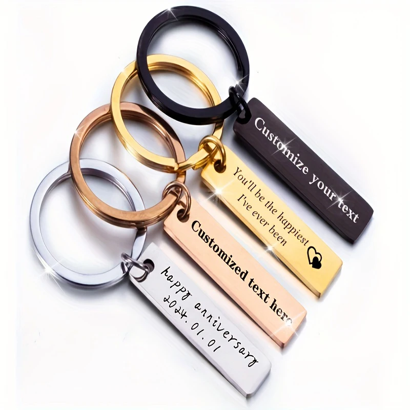 Customized Carved Stainless Steel Keychain Heart Shaped Pendant Durable Rectangular Couple Keyring for Valentine's Day Gifts
Customized Carved Stainless Steel Keychain Heart Shaped Pendant Durable Rectangular Couple Keyring for Valentine's Day Gifts
