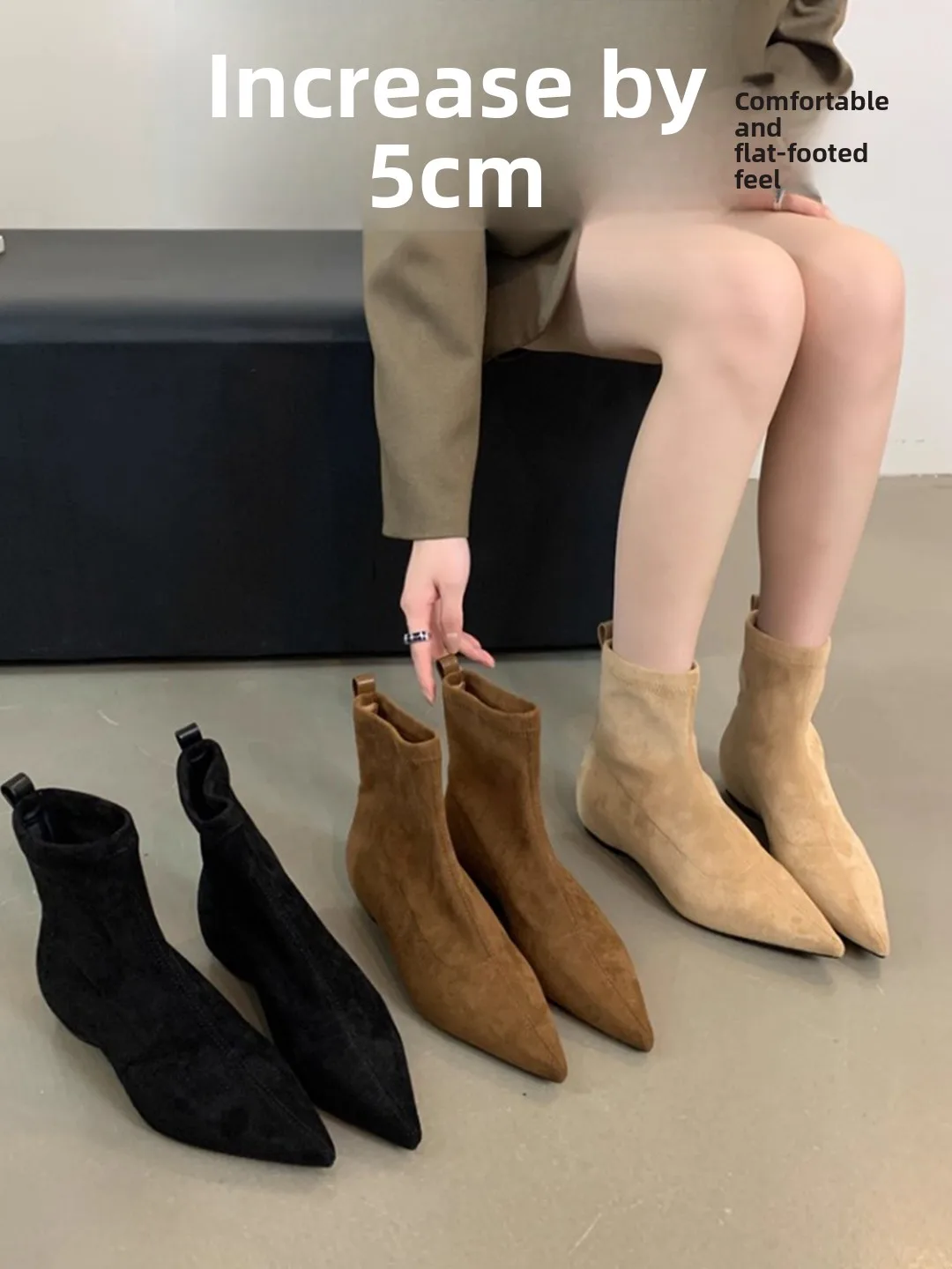 Fashionable Inner Heightening Flat Bottom Fleece Lined Single Boot Pointed Toe Short Women's Boots Elastic Slim Fit Winter Fa...
Fashionable Inner Heightening Flat Bottom Fleece Lined Single Boot Pointed Toe Short Women's Boots Elastic Slim Fit Winter Fa...