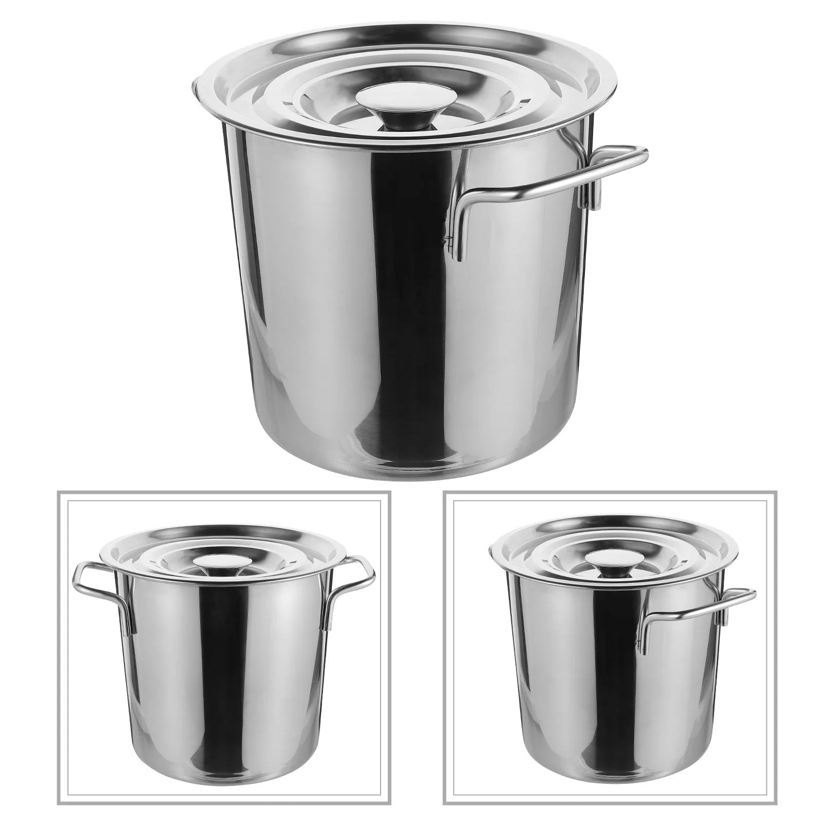 Outdoor Fryer Double Ear Soup Bucket with Lid Metal Seafood Boiler Container Pot Stainless Steel Cooking Supplies Silver Stewed
Outdoor Fryer Double Ear Soup Bucket with Lid Metal Seafood Boiler Container Pot Stainless Steel Cooking Supplies Silver Stewed
