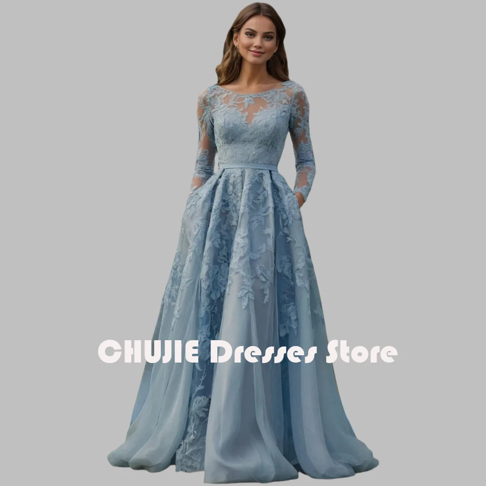 Dusty Blue Tulle Long Sleeve Mother of The Bride Dresses For Woman A Line Evening Dress Ball Gowns Customized For Wedding Party
Dusty Blue Tulle Long Sleeve Mother of The Bride Dresses For Woman A Line Evening Dress Ball Gowns Customized For Wedding Party
