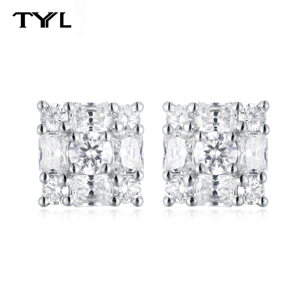 TYYL Square Moissanite Earrings for Women 925 Sterling Silver Claw Inlaid D Color VVS1 Diamond Sparkling Studs Fine Jewelry Gift
TYYL Square Moissanite Earrings for Women 925 Sterling Silver Claw Inlaid D Color VVS1 Diamond Sparkling Studs Fine Jewelry Gift