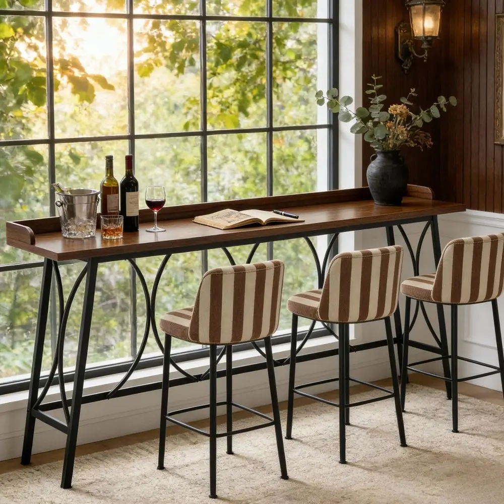 82.3 Bar Table, High Top Kitchen Breakfast Counter Tables, Wood Bar Height Table for Bistro, Dining Room, Living Room, Brown
82.3 Bar Table, High Top Kitchen Breakfast Counter Tables, Wood Bar Height Table for Bistro, Dining Room, Living Room, Brown