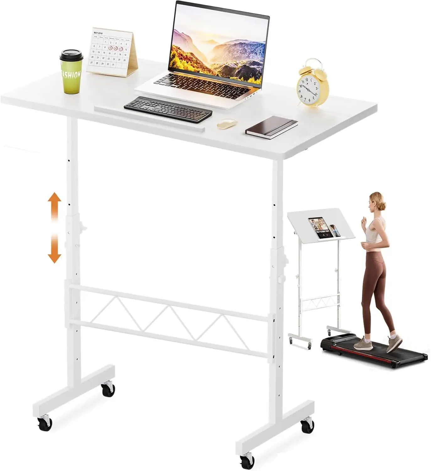 Height Adjustable Rolling Desk with Tilt Top, Mobile Laptop Workstation for Home Office Treadmill, 30.7-46.4in, Customized
Height Adjustable Rolling Desk with Tilt Top, Mobile Laptop Workstation for Home Office Treadmill, 30.7-46.4in, Customized
