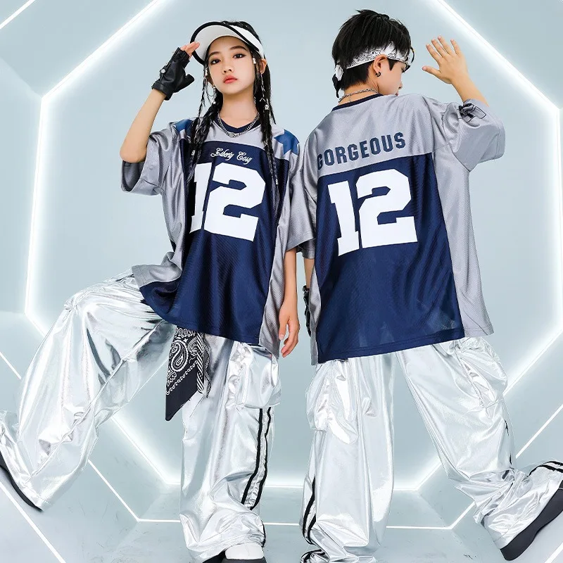 Hip-hop Boy Rehearsal Clothes Blue Reflective Short-sleeved Sports Suit Korean Style Jazz Stage Clothing Youth Clothing 9-15
Hip-hop Boy Rehearsal Clothes Blue Reflective Short-sleeved Sports Suit Korean Style Jazz Stage Clothing Youth Clothing 9-15