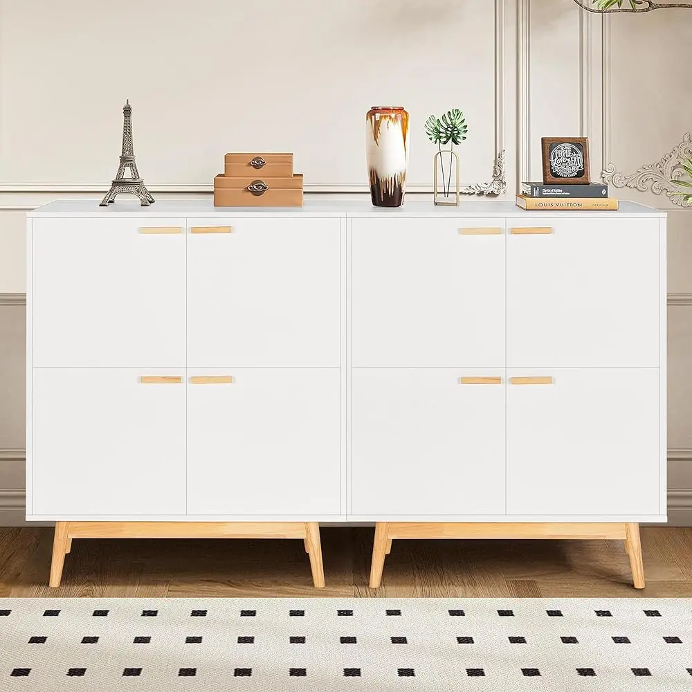 Sideboard Buffet Cabinet Set Of 2 China Cabinet With 4 Doors, Storage Cabinet With Wood Handles And Legs For Living Room Dining
Sideboard Buffet Cabinet Set Of 2 China Cabinet With 4 Doors, Storage Cabinet With Wood Handles And Legs For Living Room Dining