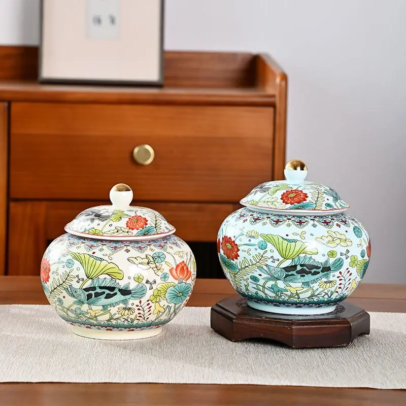 Китайская керамическая банка для хранения рыбы в виде листьев лотоса, высококачественная портативная банка для хранения конфет, орехов, кофейных зерен, медицинских материалов, банка для чая
Китайская керамическая банка для хранения рыбы в виде листьев лотоса, высококачественная портативная банка для хранения конфет, орехов, кофейных зерен, медицинских материалов, банка для чая