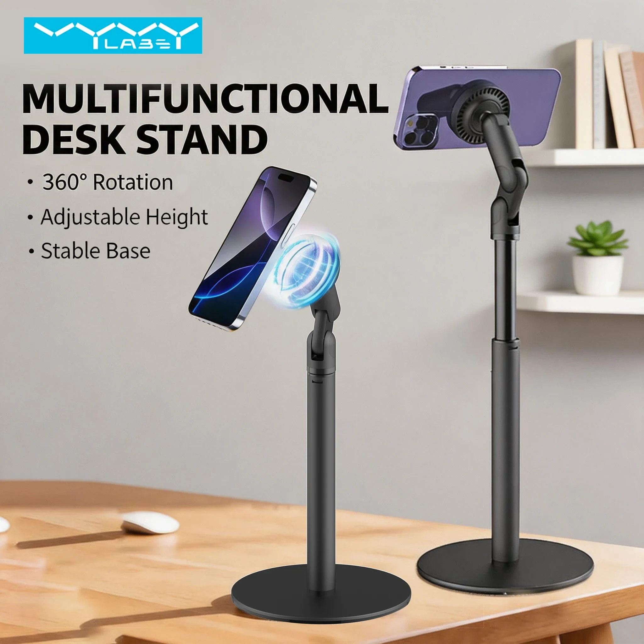 Vyvylabs Magnetic Phone Holder With 360° Rotation and Height Adjustable Holder Desktop Stand, for iphone, Multifunctiona
Vyvylabs Magnetic Phone Holder With 360° Rotation and Height Adjustable Holder Desktop Stand, for iphone, Multifunctiona