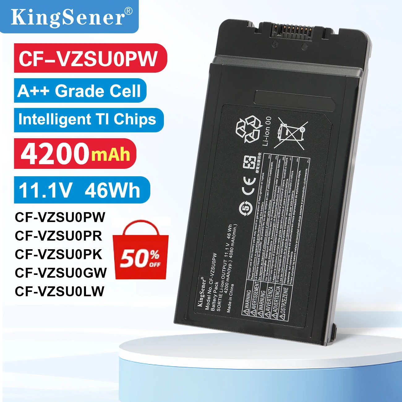 KingSener 11.1V 4200mAh CF-VZSU0PR CF-VZSU0PW CF-VZSU0GW Laptop Battery For Panasonic CF-54 Toughbook CF-VZSU0LW 46WH
KingSener 11.1V 4200mAh CF-VZSU0PR CF-VZSU0PW CF-VZSU0GW Laptop Battery For Panasonic CF-54 Toughbook CF-VZSU0LW 46WH