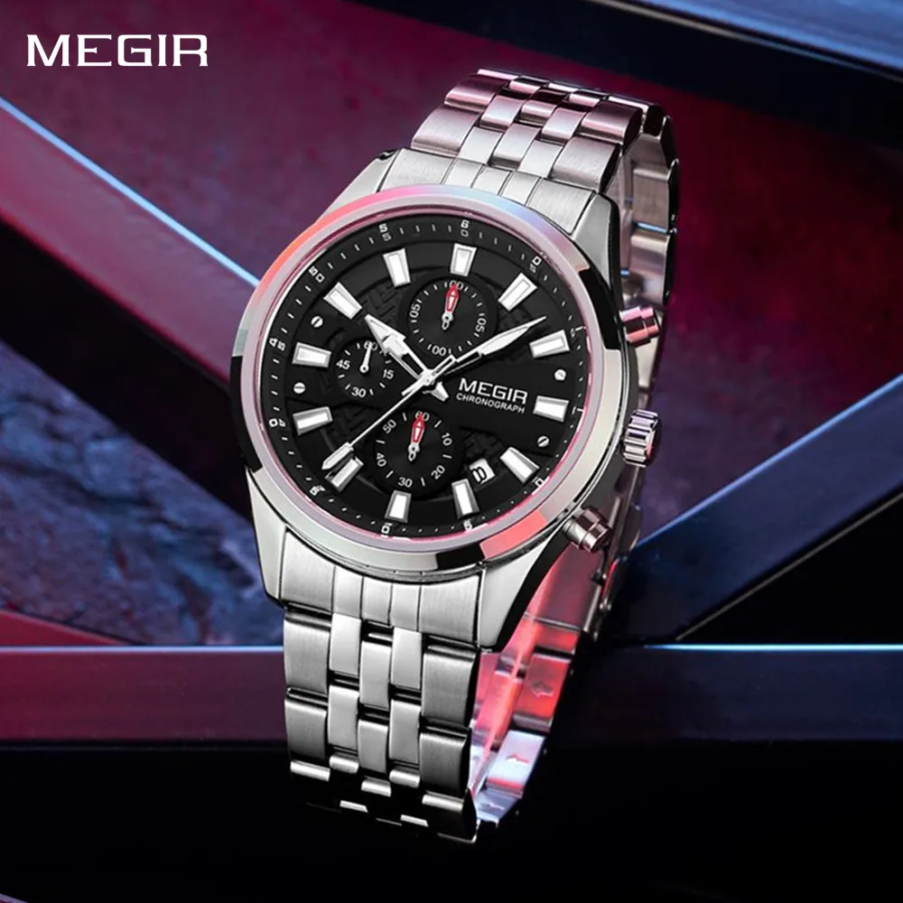 MEGIR Роскошные мужские спортивные часы, водонепроницаемые мужские повседневные кварцевые наручные часы с датой и хронографом, подарок для мужчин, Relogio Feminino
MEGIR Роскошные мужские спортивные часы, водонепроницаемые мужские повседневные кварцевые наручные часы с датой и хронографом, подарок для мужчин, Relogio Feminino