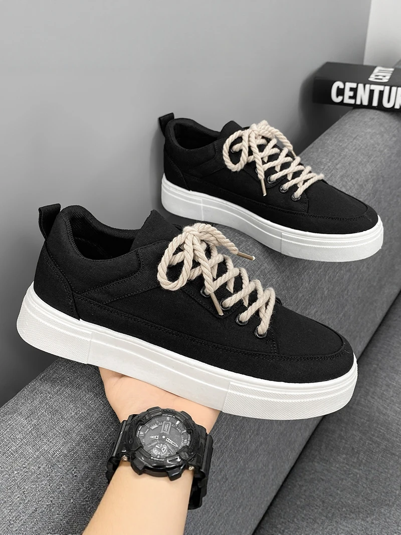 Men's Canvas Shoes Summer Anti-Slip Trendy Board Shoes Youth Heightening Sports Lightweight Black Casual Work Shoes
Men's Canvas Shoes Summer Anti-Slip Trendy Board Shoes Youth Heightening Sports Lightweight Black Casual Work Shoes