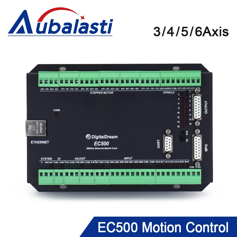 Aubalasti EC500 USB Mach3 CNC Motion Controller NVUM Upgrade 3/4/5/6 Axis Motion Control Card Instead EC300
Aubalasti EC500 USB Mach3 CNC Motion Controller NVUM Upgrade 3/4/5/6 Axis Motion Control Card Instead EC300