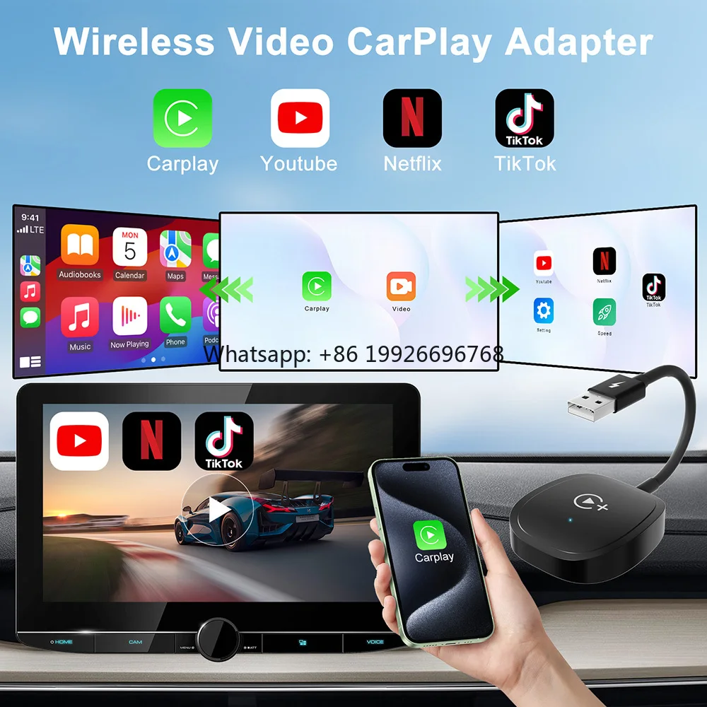 Беспроводной адаптер Carplay Youtube Netflix Tiktok APP Player Wireless aple Carplay Video Dongle Проводной к беспроводному CarPlay AI Box m
Беспроводной адаптер Carplay Youtube Netflix Tiktok APP Player Wireless aple Carplay Video Dongle Проводной к беспроводному CarPlay AI Box m