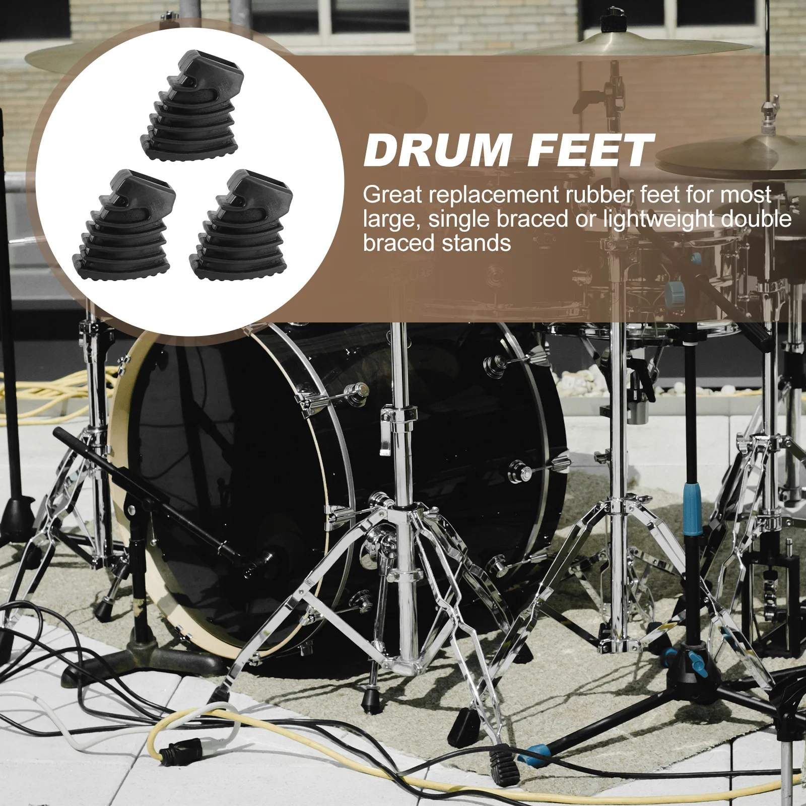 3Pcs Drum Rubber Feet Black Drum Rack Replacement Parts for Cymbal Stand Floor Protector Percussion Stability Percussion Parts
3Pcs Drum Rubber Feet Black Drum Rack Replacement Parts for Cymbal Stand Floor Protector Percussion Stability Percussion Parts