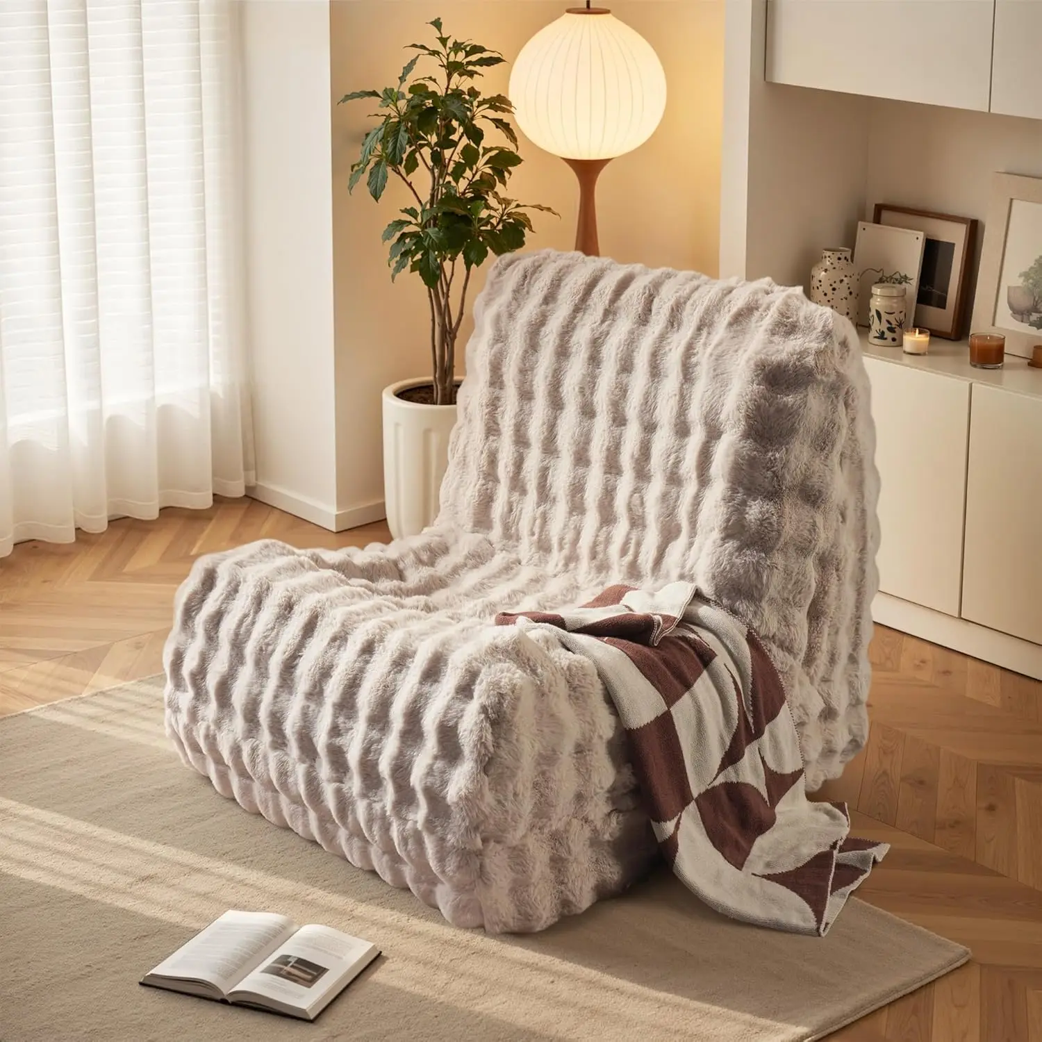Beige Small Bean Bag Chair Memory Foam Faux Fur Back Support Bedroom Dorm Living Room, Customized
Beige Small Bean Bag Chair Memory Foam Faux Fur Back Support Bedroom Dorm Living Room, Customized