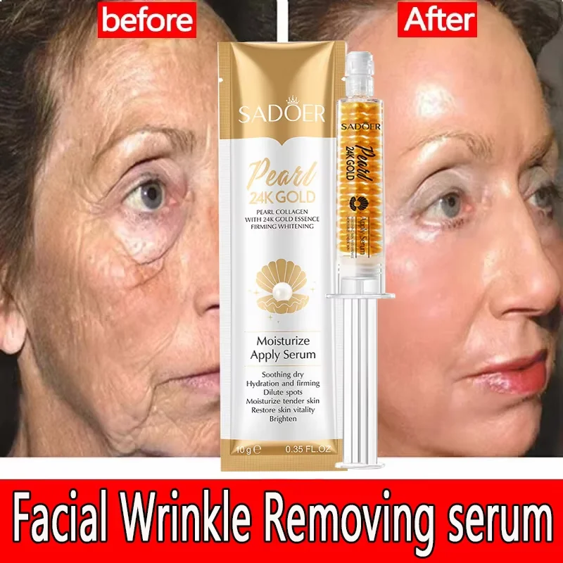 24K Gold Wrinkle Remover Face Serum Lift Firming Fade Fine Lines Anti-aging Essence Collagen Pore Shrinking Brighten Skin Care
24K Gold Wrinkle Remover Face Serum Lift Firming Fade Fine Lines Anti-aging Essence Collagen Pore Shrinking Brighten Skin Care