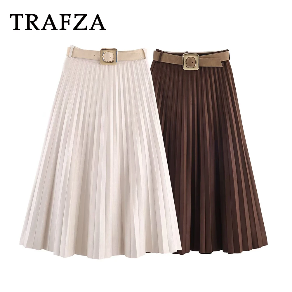 KONDALA Vintage Teacher Women Casual Skirt Long A-Line Belt Pleated Chic Sashes Skirt Fashion 2025 High Street Elegant Skirt
KONDALA Vintage Teacher Women Casual Skirt Long A-Line Belt Pleated Chic Sashes Skirt Fashion 2025 High Street Elegant Skirt