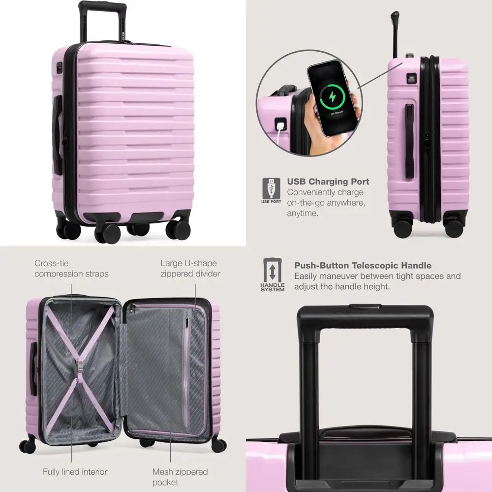 polycarbonate rugged travel suitcase with 8 spinner wheels, aluminum handle, lavender
polycarbonate rugged travel suitcase with 8 spinner wheels, aluminum handle, lavender