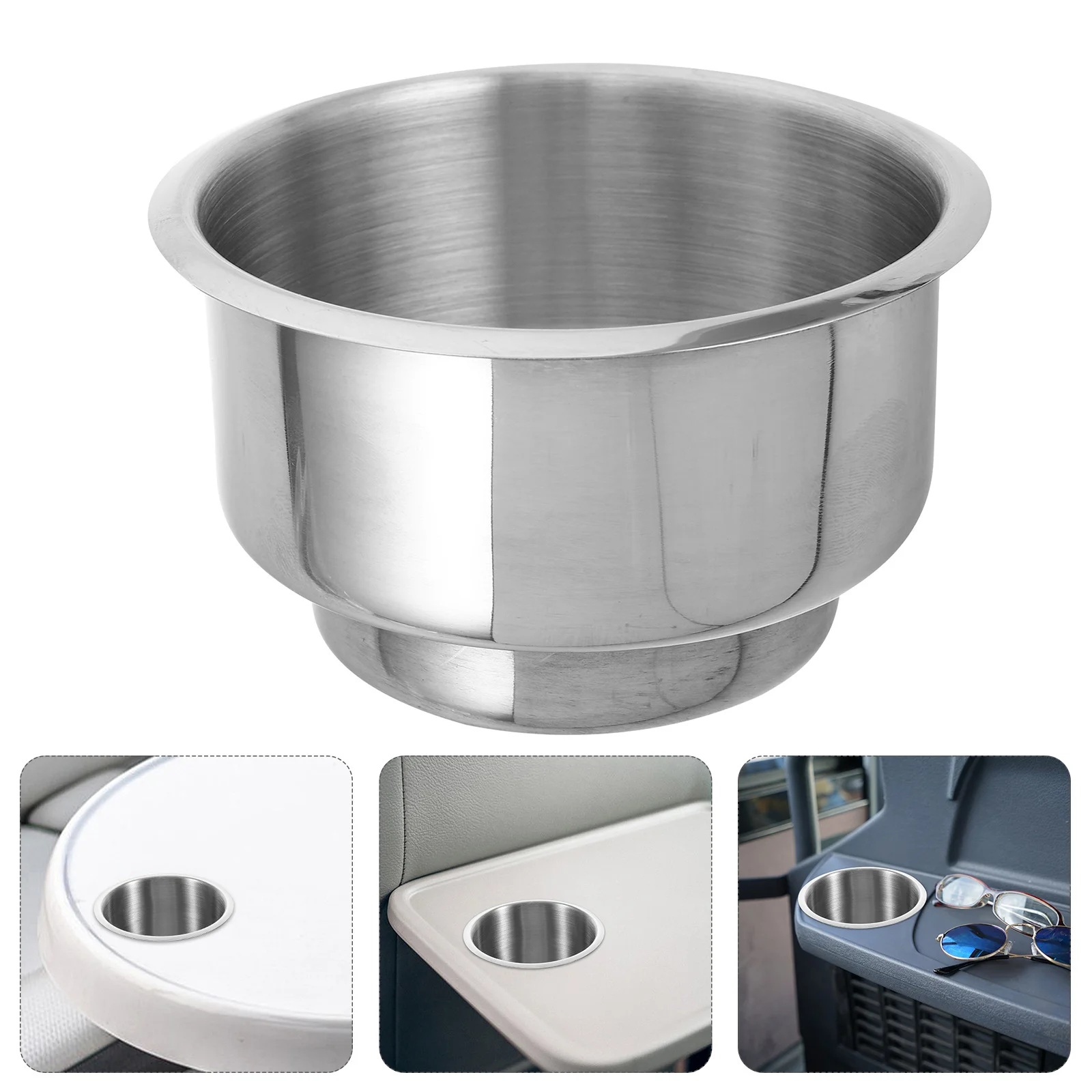 Universal Stainless Steel Rv Cup Holder Insert Multifunctional Drop-in Drink Holder Stable for Boats Yachts Cars 
Universal Stainless Steel Rv Cup Holder Insert Multifunctional Drop-in Drink Holder Stable for Boats Yachts Cars