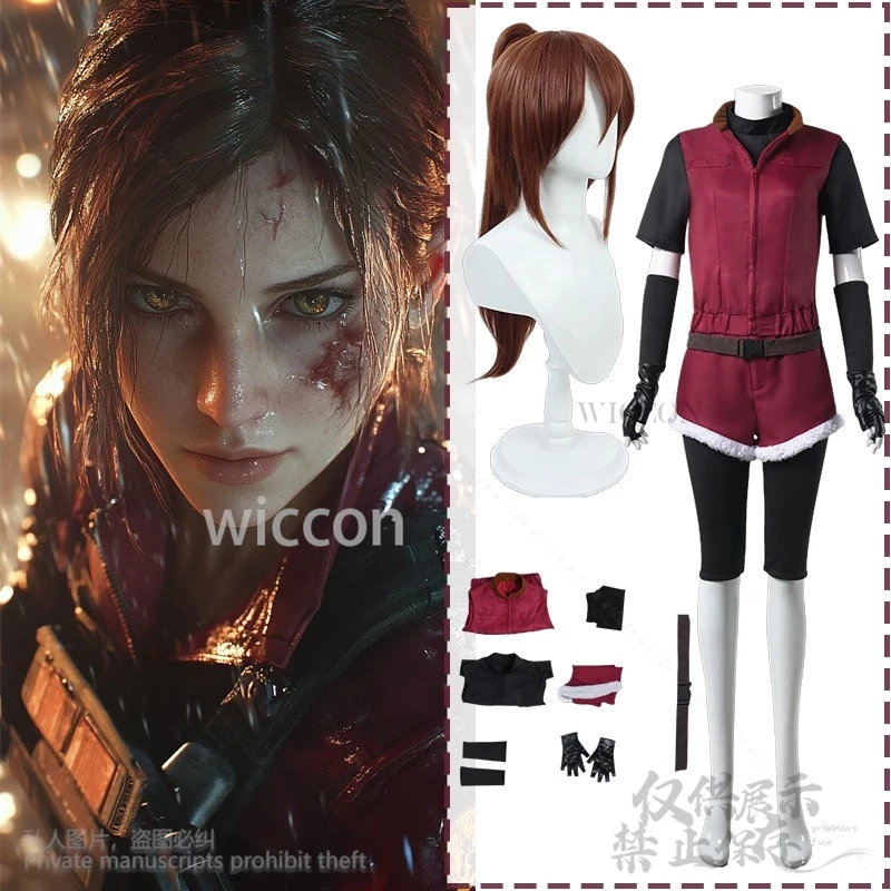 Аниме аниме Re2 1988, костюм Cos Claire Redfield, красная униформа, шорты, злой комбинезон, парики, Хэллоуин, Рождество, индивидуальный косплей
Аниме аниме Re2 1988, костюм Cos Claire Redfield, красная униформа, шорты, злой комбинезон, парики, Хэллоуин, Рождество, индивидуальный косплей