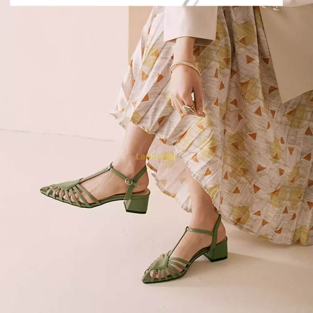 Cross Tied Pointed Toe Sandals Sexy Square Heel Slingback Buckle Strap New Arrivasl Fashion Women Modern Shoes
Cross Tied Pointed Toe Sandals Sexy Square Heel Slingback Buckle Strap New Arrivasl Fashion Women Modern Shoes