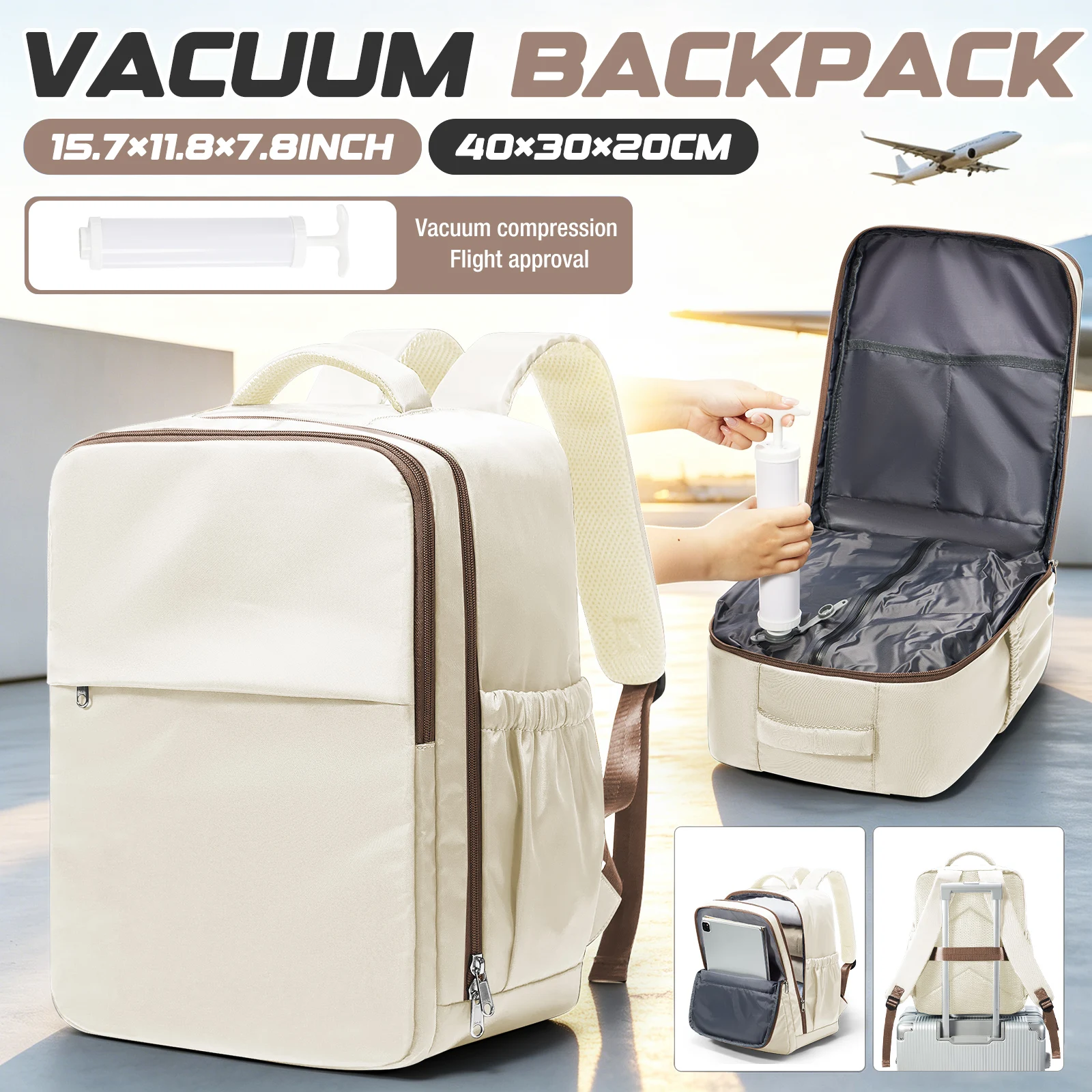 Vacuum Backpack Send Manual Pump Ryanair Backpack 40x30x20 Airplane Laptop School Backpack Travel Backpack Hand Luggage Aircraft
Vacuum Backpack Send Manual Pump Ryanair Backpack 40x30x20 Airplane Laptop School Backpack Travel Backpack Hand Luggage Aircraft