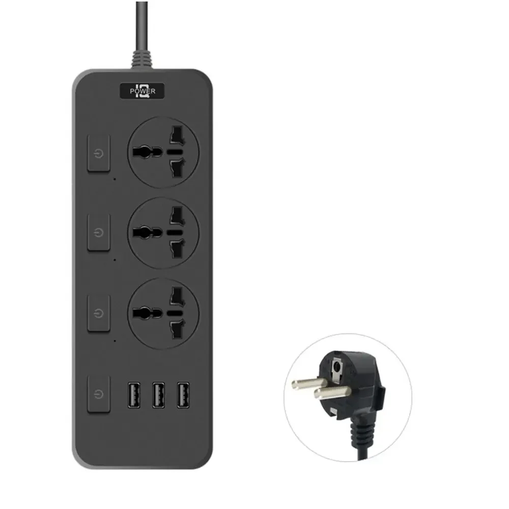 Universal Electric Plug Socket US UK EU Plug 3 USB Ports Power Strips Individual Switch Overload Protection
Universal Electric Plug Socket US UK EU Plug 3 USB Ports Power Strips Individual Switch Overload Protection