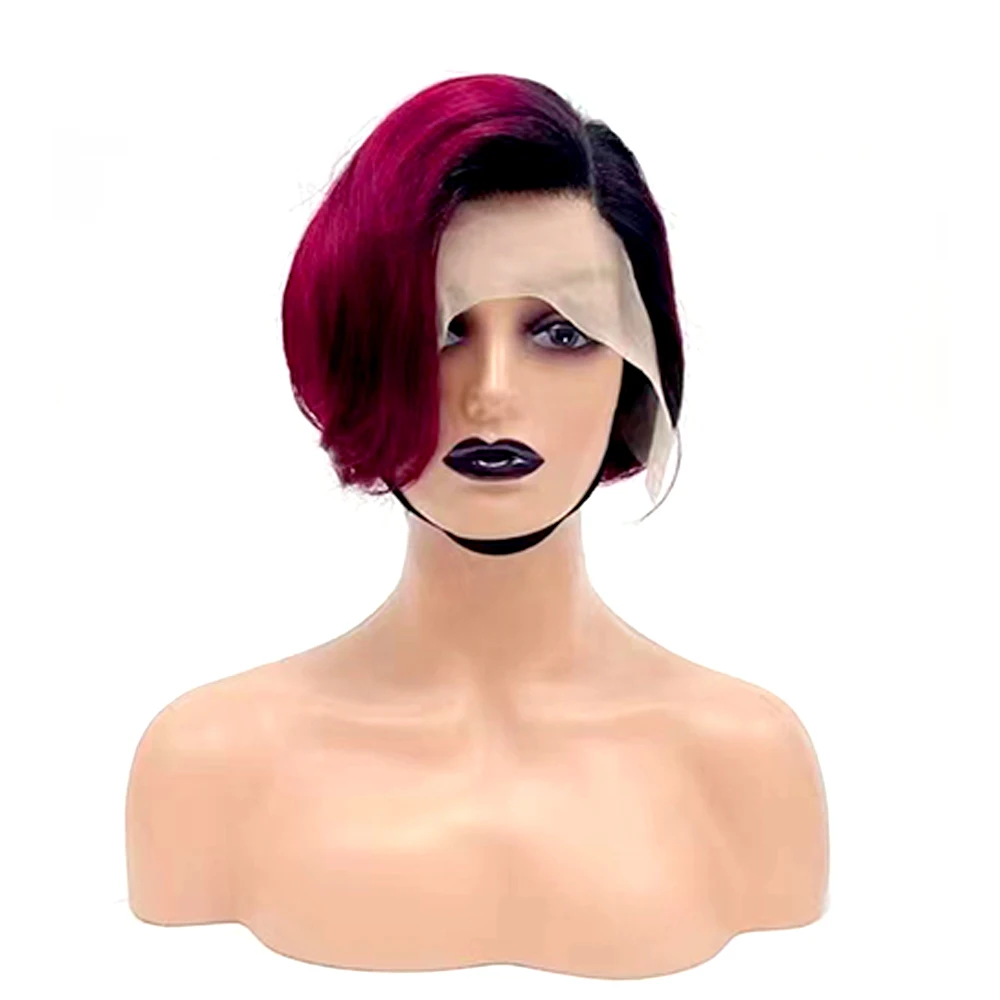 Short Human Hair Wigs for Black Women Lace Pixie Cut Wigs with Side Bangs Short Wigs Black and Burgundy Human Hair Short Wigs
Short Human Hair Wigs for Black Women Lace Pixie Cut Wigs with Side Bangs Short Wigs Black and Burgundy Human Hair Short Wigs