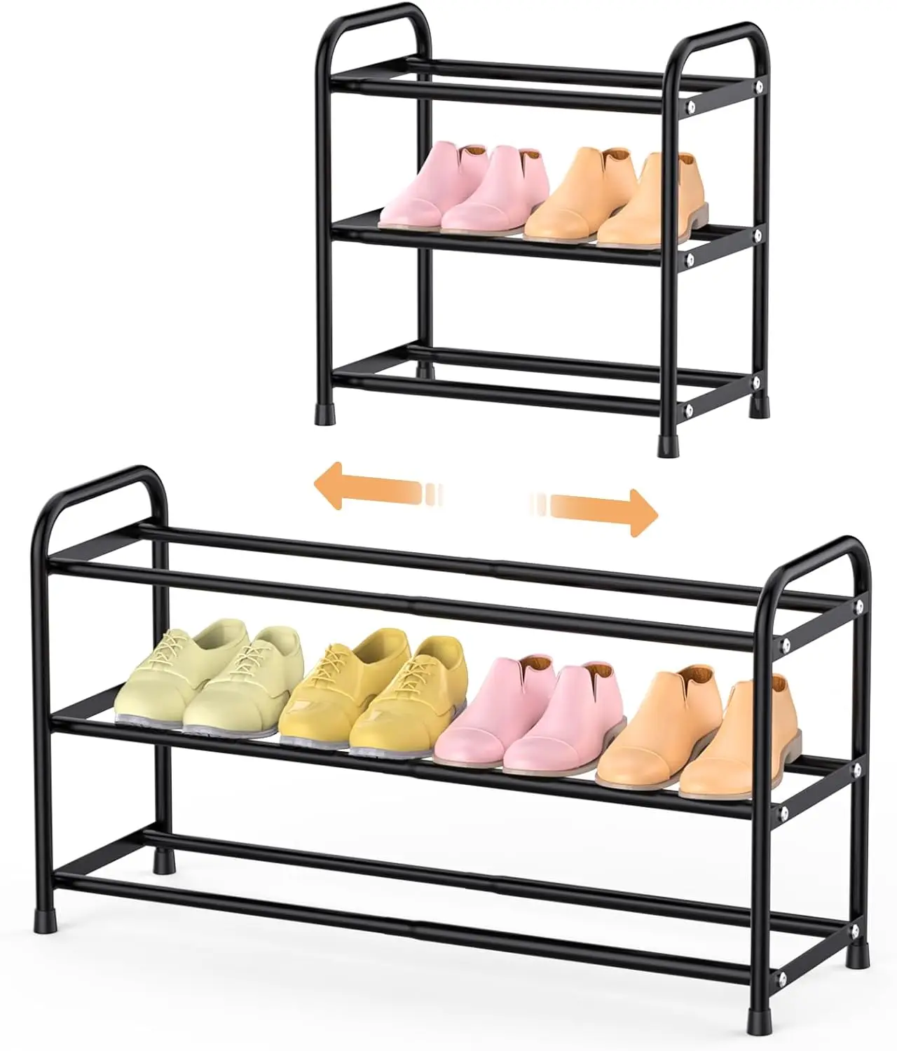 Expandable 3 Tier Shoe Rack for Closet Floor, 16'-30' Adjustable Small Shoe Organizer for Entryway
Expandable 3 Tier Shoe Rack for Closet Floor, 16'-30' Adjustable Small Shoe Organizer for Entryway