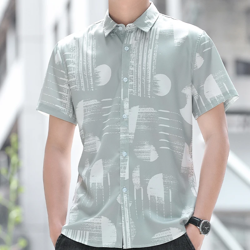 Men's Shirts Ice Silk Half Sleeve Summer Trendy Loose Fit Casual Cool Street Premium Lightweight Breathable Soft Comfortable
Men's Shirts Ice Silk Half Sleeve Summer Trendy Loose Fit Casual Cool Street Premium Lightweight Breathable Soft Comfortable
