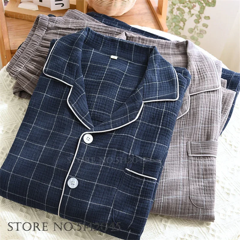 Men's 2Pcs Pajamas Set Loungewear Spring Autumn Cotton Sleepwear Long Sleeve Trouser Pijamas Suit Loose Plaid Homewear Pyjama
Men's 2Pcs Pajamas Set Loungewear Spring Autumn Cotton Sleepwear Long Sleeve Trouser Pijamas Suit Loose Plaid Homewear Pyjama