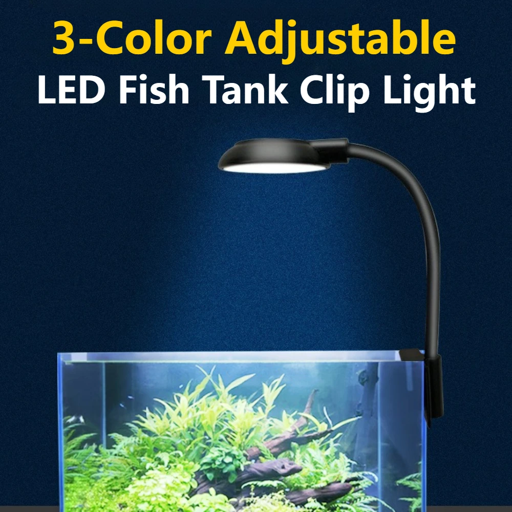 5/7W LED Fish Tank Clip Lamp 3 Colors Adjustable USB Power Led Full Spectrum Waterproof Lamp for Small fish tank Aquarium Lights
5/7W LED Fish Tank Clip Lamp 3 Colors Adjustable USB Power Led Full Spectrum Waterproof Lamp for Small fish tank Aquarium Lights