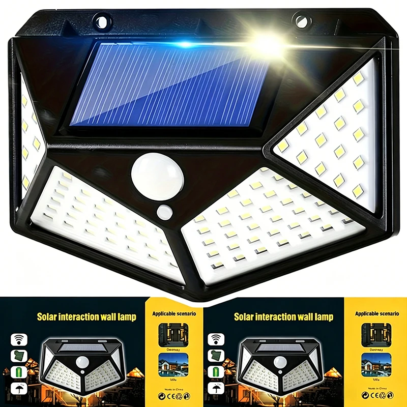 100 LED Solar Wall Light Outdoor,3 Modes Motion Sensor,Water-Resistant 4-Side Illumination,for Porch Garage Garden Emergency
100 LED Solar Wall Light Outdoor,3 Modes Motion Sensor,Water-Resistant 4-Side Illumination,for Porch Garage Garden Emergency