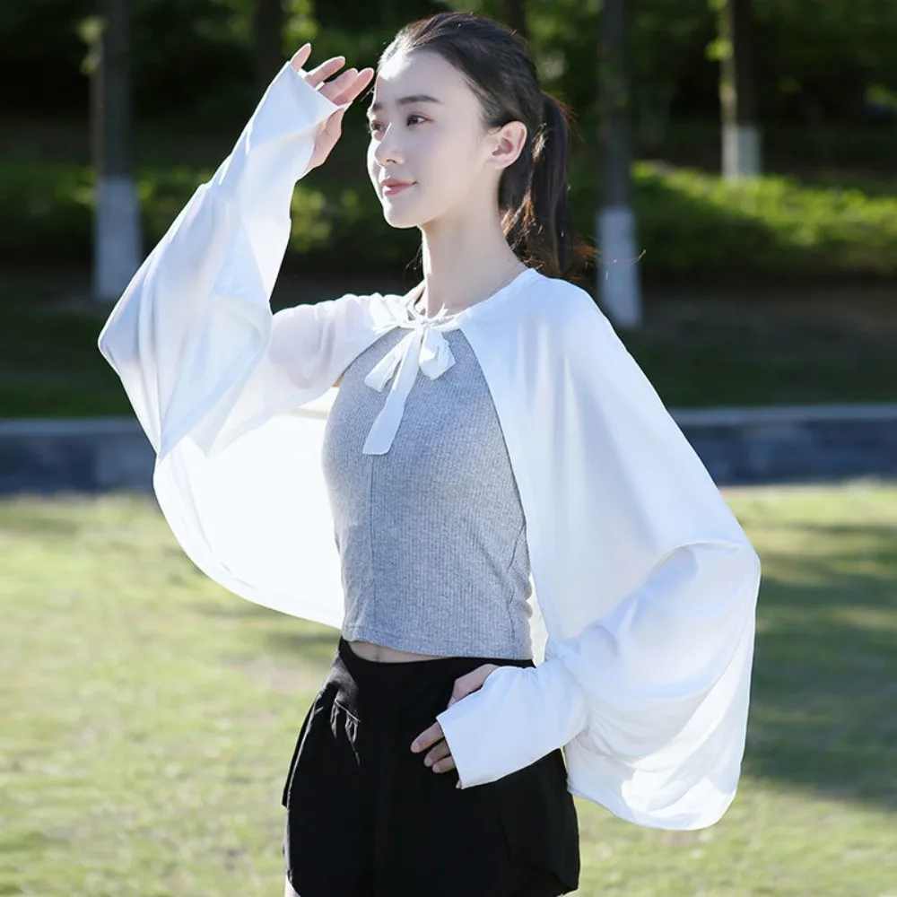 Solid Color Sunscreen Shawl Long Sleeve Ice Silk Thin Crop Top Sun Protection Breathable Sun Protection Clothing
Solid Color Sunscreen Shawl Long Sleeve Ice Silk Thin Crop Top Sun Protection Breathable Sun Protection Clothing