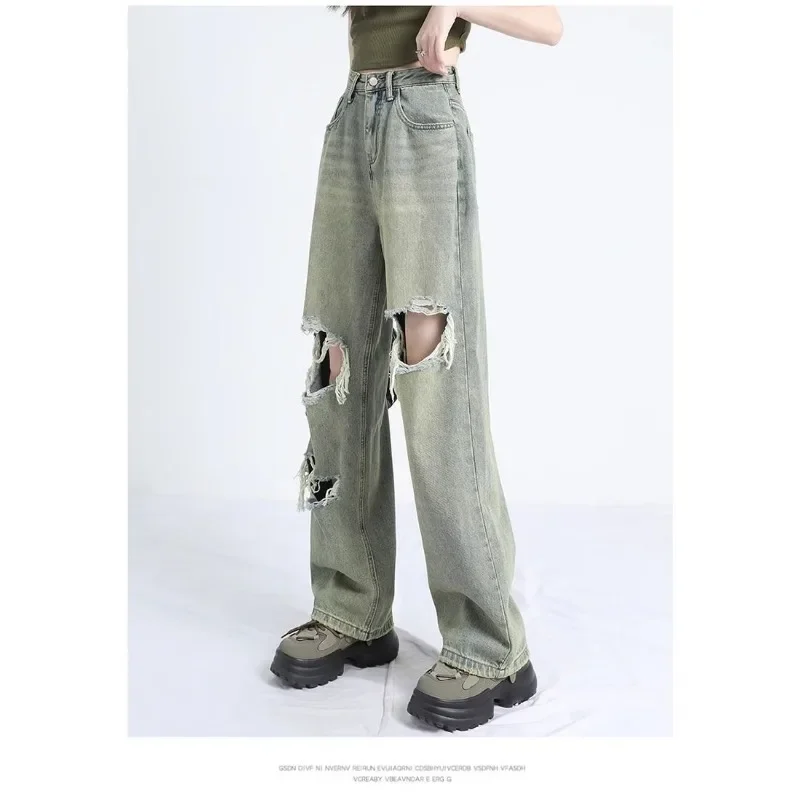 2024 New Loose Drape Wide-leg Floor Pants Retro High-waisted Ripped Jeans Men's and Women's Summer Thin Fashion Female Jeans
2024 New Loose Drape Wide-leg Floor Pants Retro High-waisted Ripped Jeans Men's and Women's Summer Thin Fashion Female Jeans