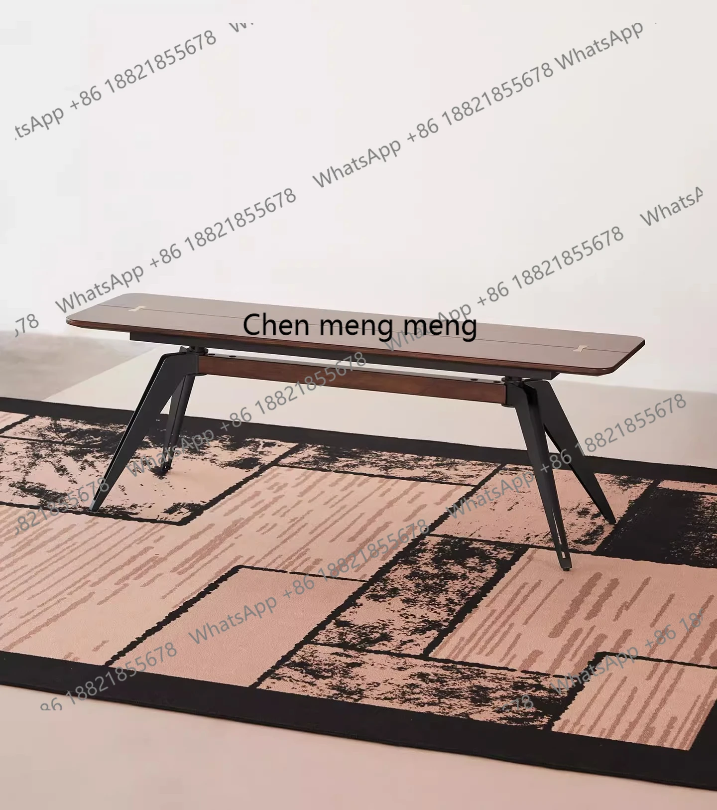 Holiday solid wood bench, metal legs at the end of the bed, medieval industrial style, long strip table and stool
Holiday solid wood bench, metal legs at the end of the bed, medieval industrial style, long strip table and stool