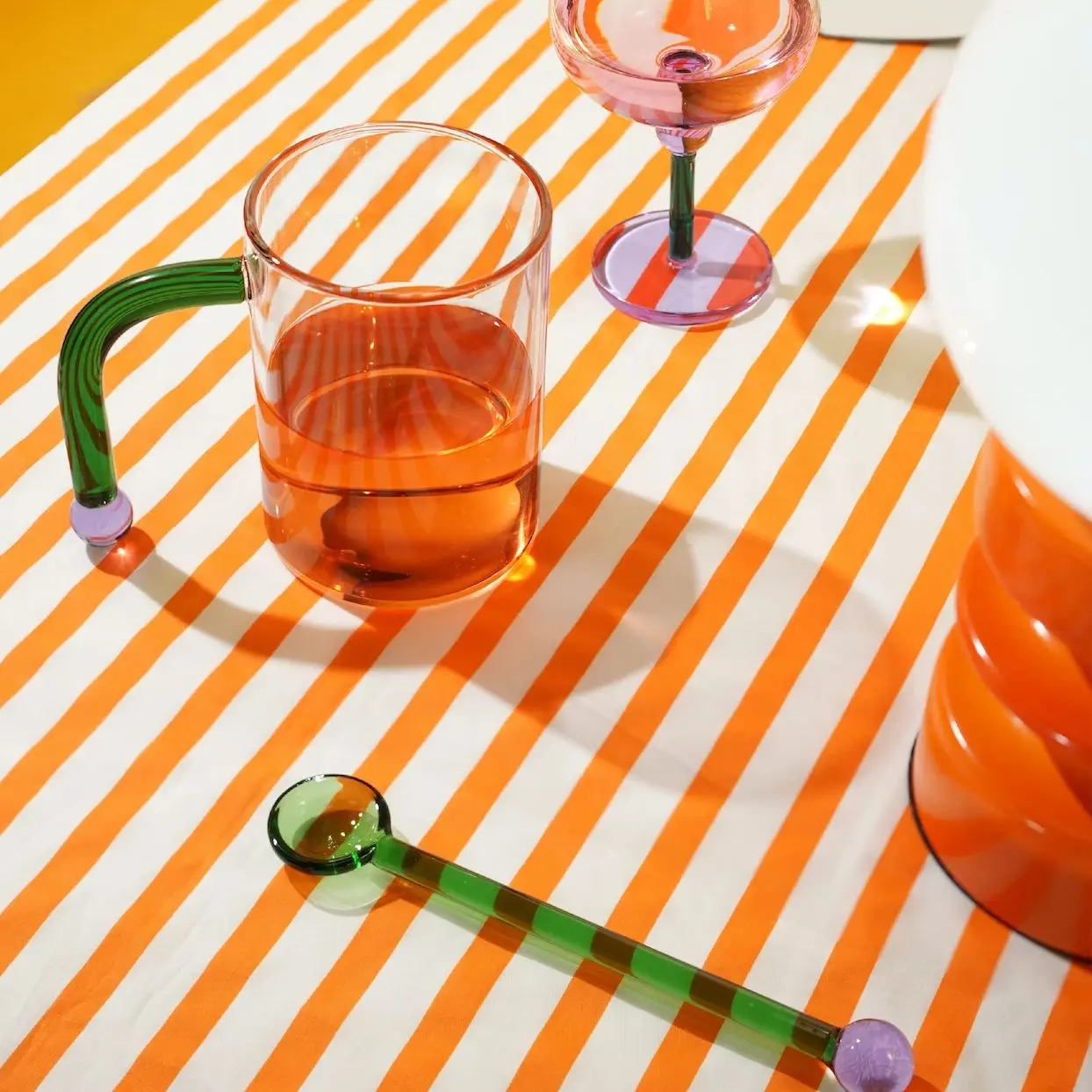 Colorful Glass Cups With Handle Stirring Spoon Glass Mug Handmade Simple Wave Coffee Cup for Hot Water
Colorful Glass Cups With Handle Stirring Spoon Glass Mug Handmade Simple Wave Coffee Cup for Hot Water