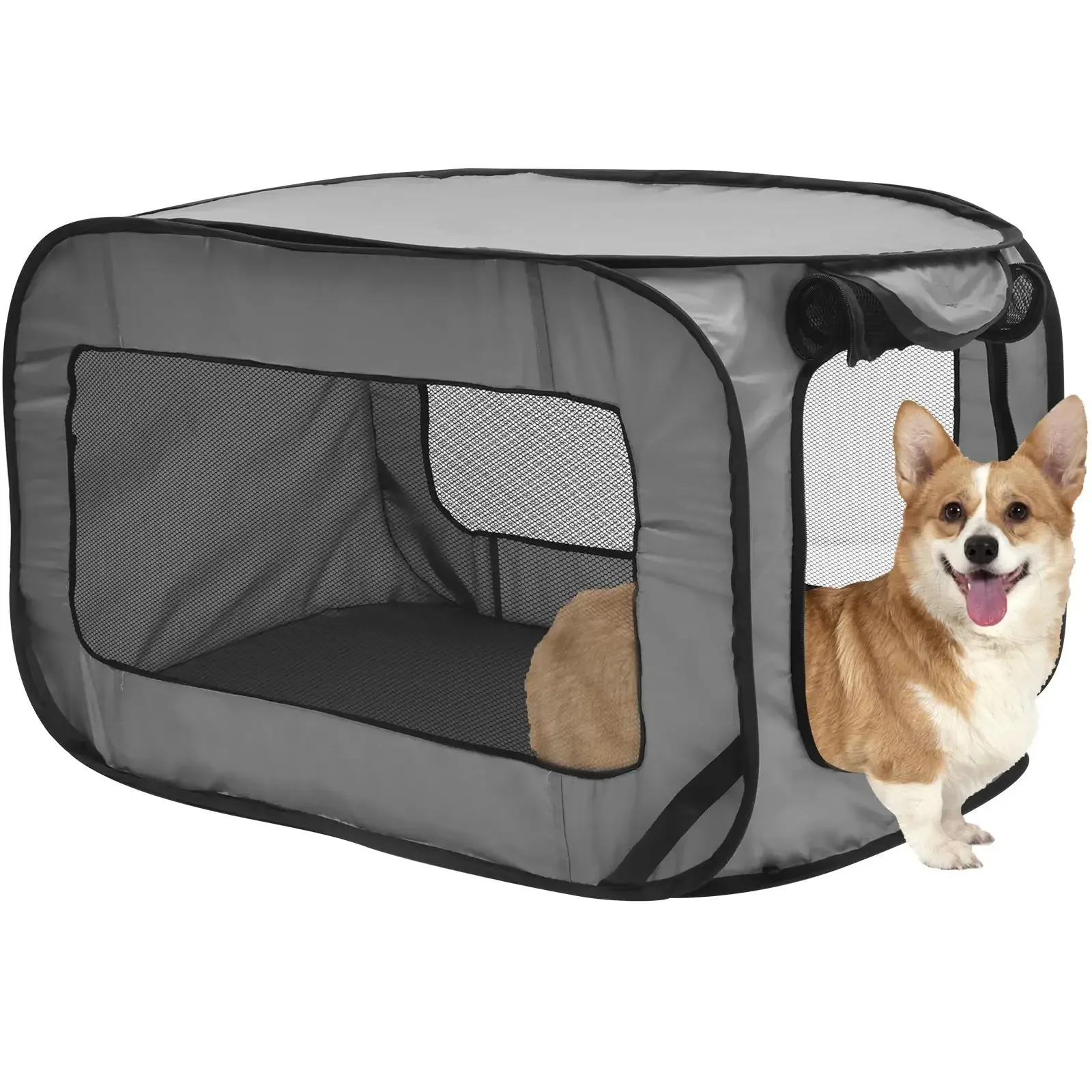 Foldable Dog Travel Crate Pop Up Puppy Carrier Crate with Zipper Mesh Door for Indoor Outdoor Dog Cat Network Pet carrier Tent
Foldable Dog Travel Crate Pop Up Puppy Carrier Crate with Zipper Mesh Door for Indoor Outdoor Dog Cat Network Pet carrier Tent