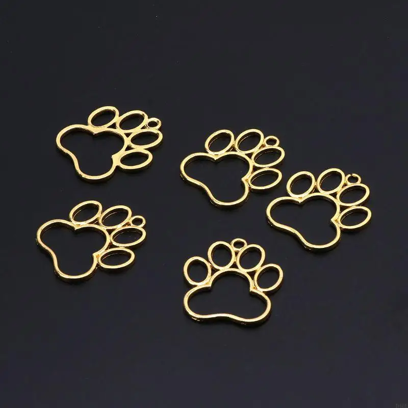 D46E 5Pcs Gold Color Metal Hollow Dog Footprint Frame Pendants For Earring Dangle Jewelry Making Accessories
D46E 5Pcs Gold Color Metal Hollow Dog Footprint Frame Pendants For Earring Dangle Jewelry Making Accessories