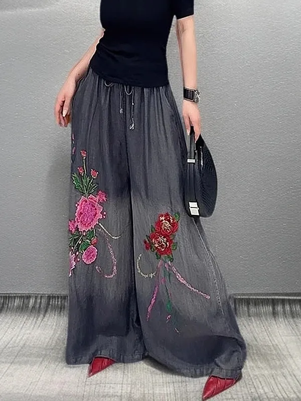 Spring 2026 New Casual Loose Floral Embroidery Wide Leg Pants Nine Points High Waist Jeans Women's Fashion Anti-Bacterial
Spring 2026 New Casual Loose Floral Embroidery Wide Leg Pants Nine Points High Waist Jeans Women's Fashion Anti-Bacterial