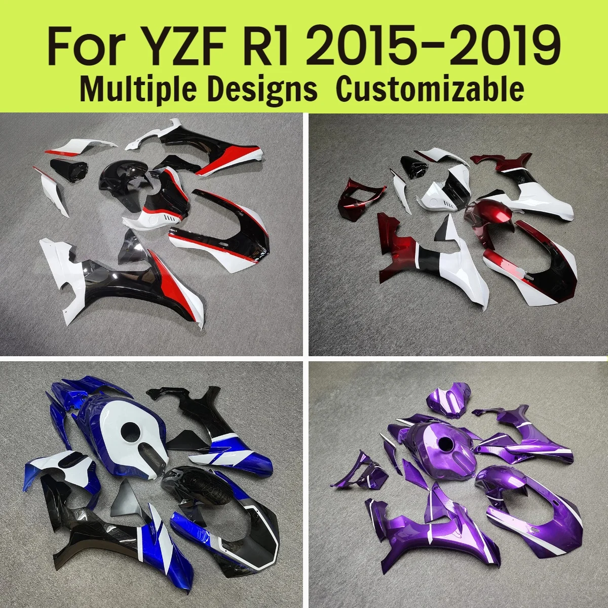 For YAMAHA YZF R1 2015-2019 Injection Molded Fairings YZFR1 15-19 Motorcycle Body Cover Fairing Kit
For YAMAHA YZF R1 2015-2019 Injection Molded Fairings YZFR1 15-19 Motorcycle Body Cover Fairing Kit