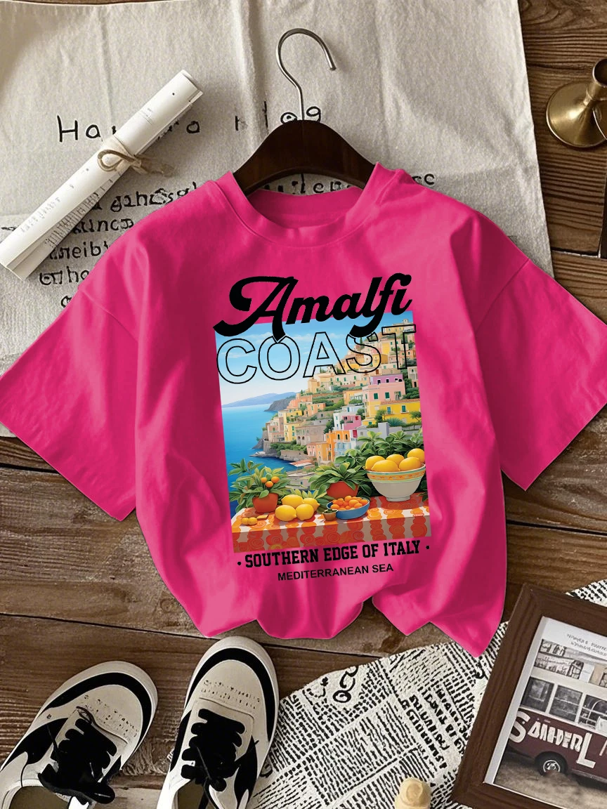Amalfi Coast Lemons Town Printing T Shirt Womens Summer Casual Top Soft All-Match Clothes Oversized Cotton Woman Short Sleeve
Amalfi Coast Lemons Town Printing T Shirt Womens Summer Casual Top Soft All-Match Clothes Oversized Cotton Woman Short Sleeve