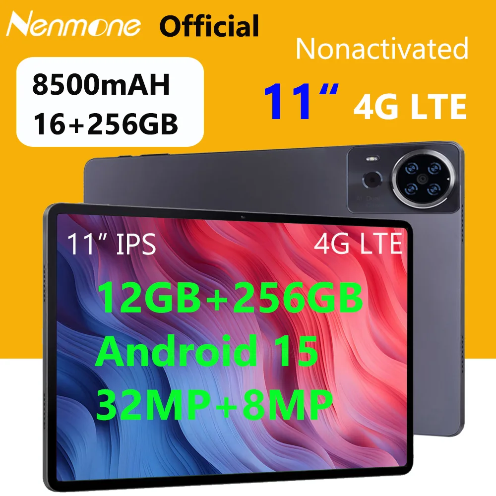 2025 Nenmone Q11 11" Tablet Android 15/unisoc T616 8-core/4G Dual 16GBRAM/256GB ROM/11inch/1920 × 1200iPS/ Type-C/32MP + 8MP
2025 Nenmone Q11 11" Tablet Android 15/unisoc T616 8-core/4G Dual 16GBRAM/256GB ROM/11inch/1920 × 1200iPS/ Type-C/32MP + 8MP 