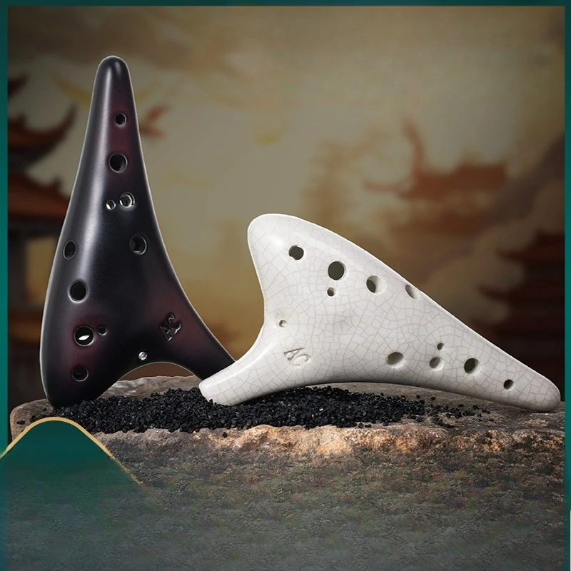 12-Hole Alto AC Key Smoked Ocarina, Send Tutorial Professional Playing Instrument Student Beginner Instrument