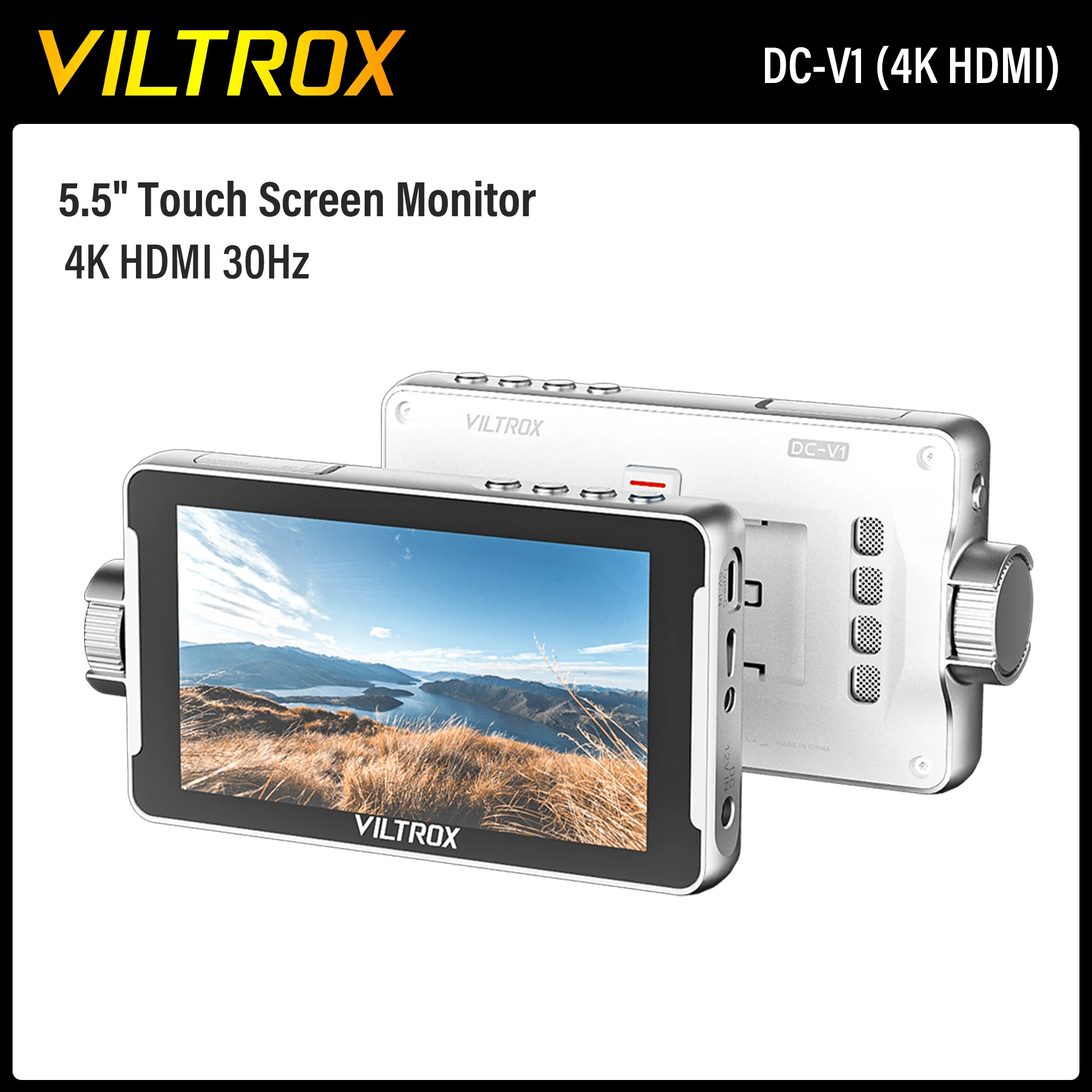 Viltrox DC-V1 5.5 Inch Camera Monitor Touch Screen 400Nits 4K 30Hz HDMI 3D LUT Director Studio Field Monitor 1920x1080
Viltrox DC-V1 5.5 Inch Camera Monitor Touch Screen 400Nits 4K 30Hz HDMI 3D LUT Director Studio Field Monitor 1920x1080